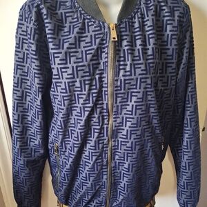 Fendi Blue and Black Bomber Jacket